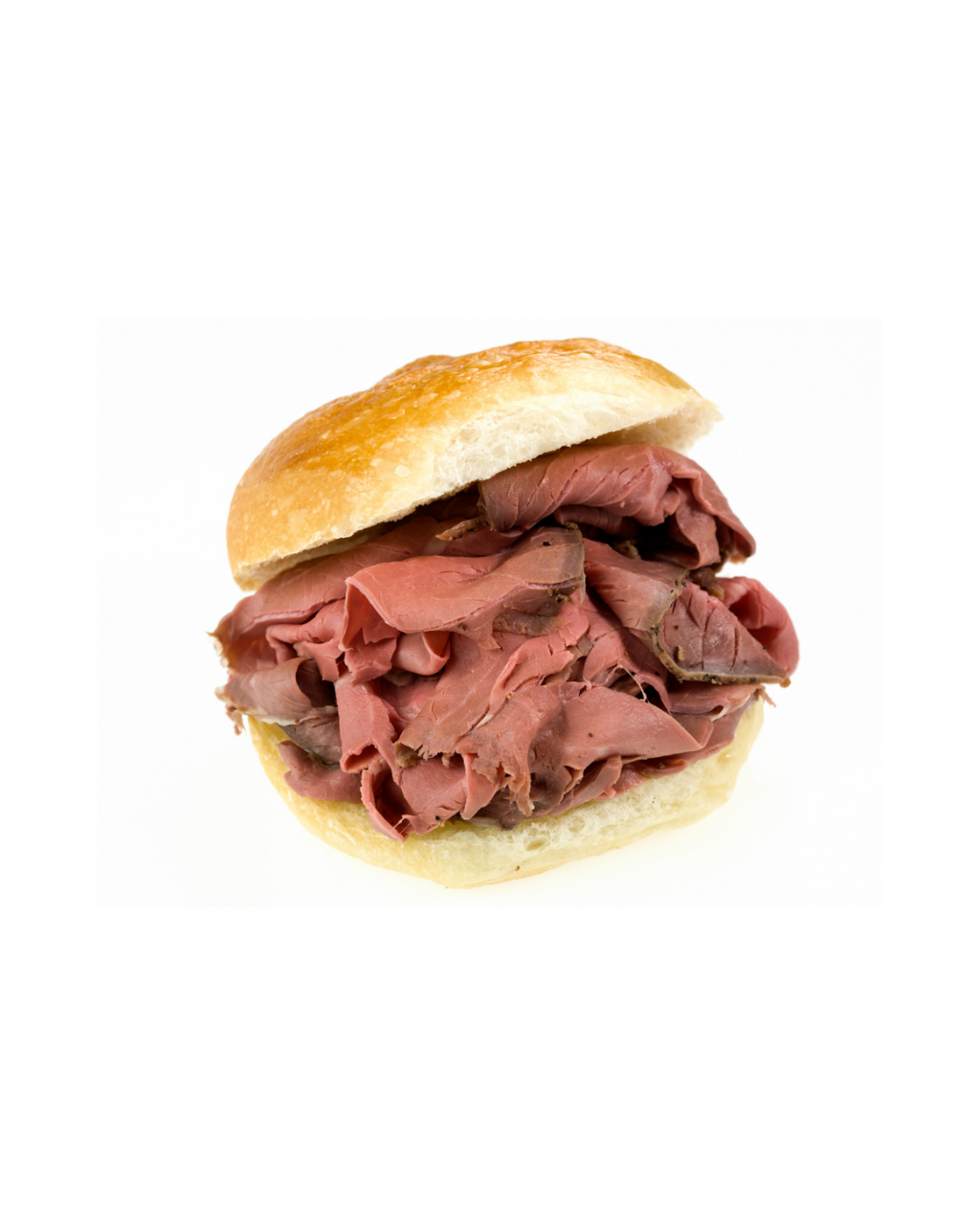 Roast beef sandwich on a white background